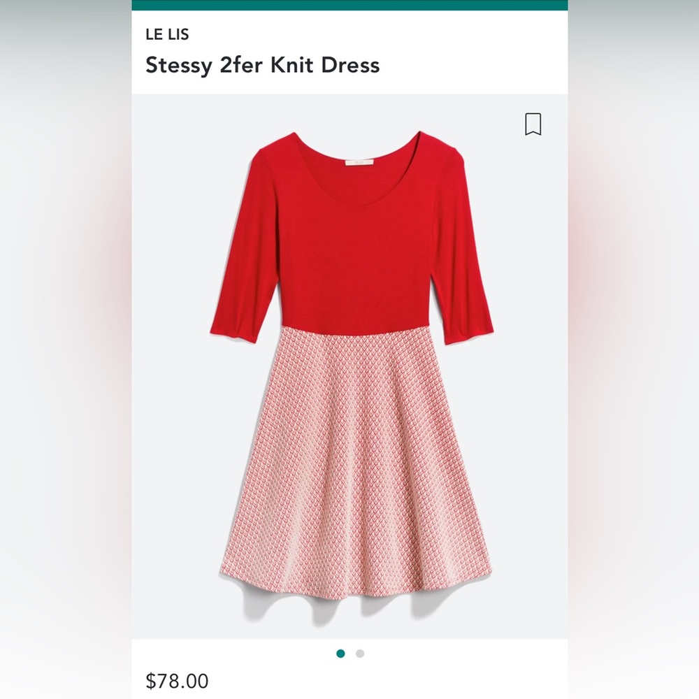 NWT Le Lis Stessy 2fer Knit Dress